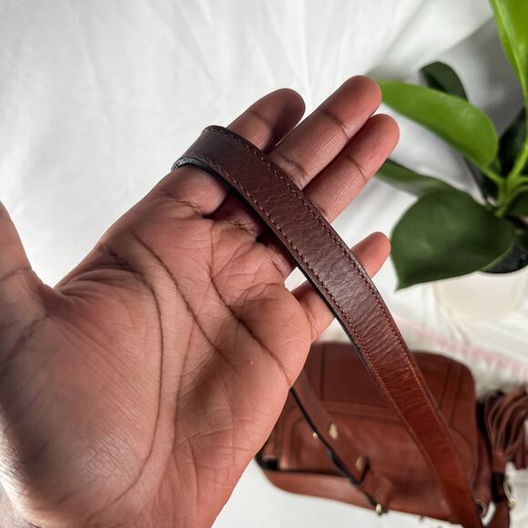 SEE BY CHLOE Brown Leather Fringe Crossbody Bag Gold Hardware - Picture 10 of 14